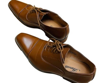 Amali Mens Oxford Dress Shoes Brown Cap Toe and Lace-up Size 10.5 - Etsy