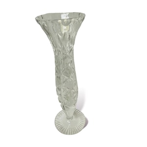 Vintage Imperlux Genuine Hand Cut Lead Crystal Vase West Germany 8&quot; x 1/2&quot;