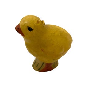 Vintage  Candle Yellow Bird Figurine Hand-Painted Miniature