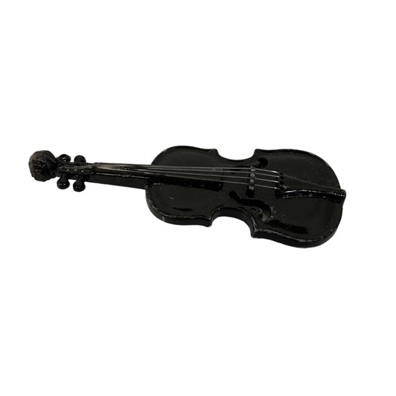 Violin Brooch Black 4 String Maple Spruce Wood 4" - image 3