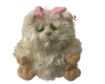 Vintage Gund Kitty Cat Plush Stuffed Animal Toy Kitten Fuzzball 1105 6.5" White