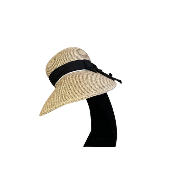 Panama Jack Original Vintage Foldable Travel Sun Hat Wide Brim floppy Straw  Sz M