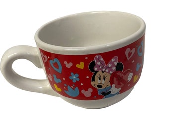 Disney Minnie Mouse Mickey Mouse Valentine Heart Coffee Mug Cup Red
