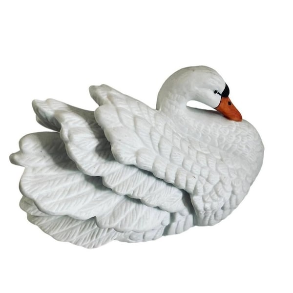 Swan Figurine Royal Heritage Porcelain Sculpture Goose Geese White 5 1/2"