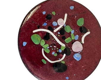 Vintage Artsy Abstract Classic Brooch Pin Red 1.5" Burgundy Jewelry