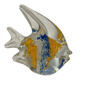 Collectible Paper Weight Decoration Fish Glass Figurine Handcrafted Multi Ocean