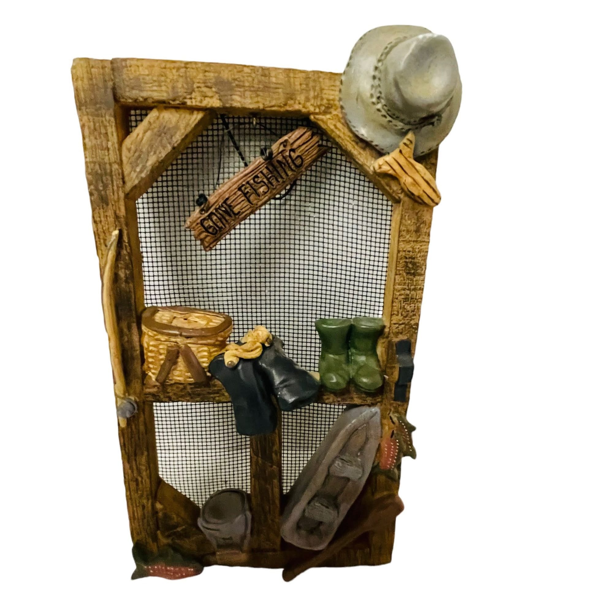 Gone Fishing 3D Picture Frame Pair of Boots Hat Basket Boat Fishing Theme  Men 3 1/2x5 -  Ireland