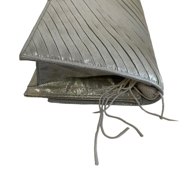 La Regale Silver Womens Clutch Sling Bag Metallic… - image 6