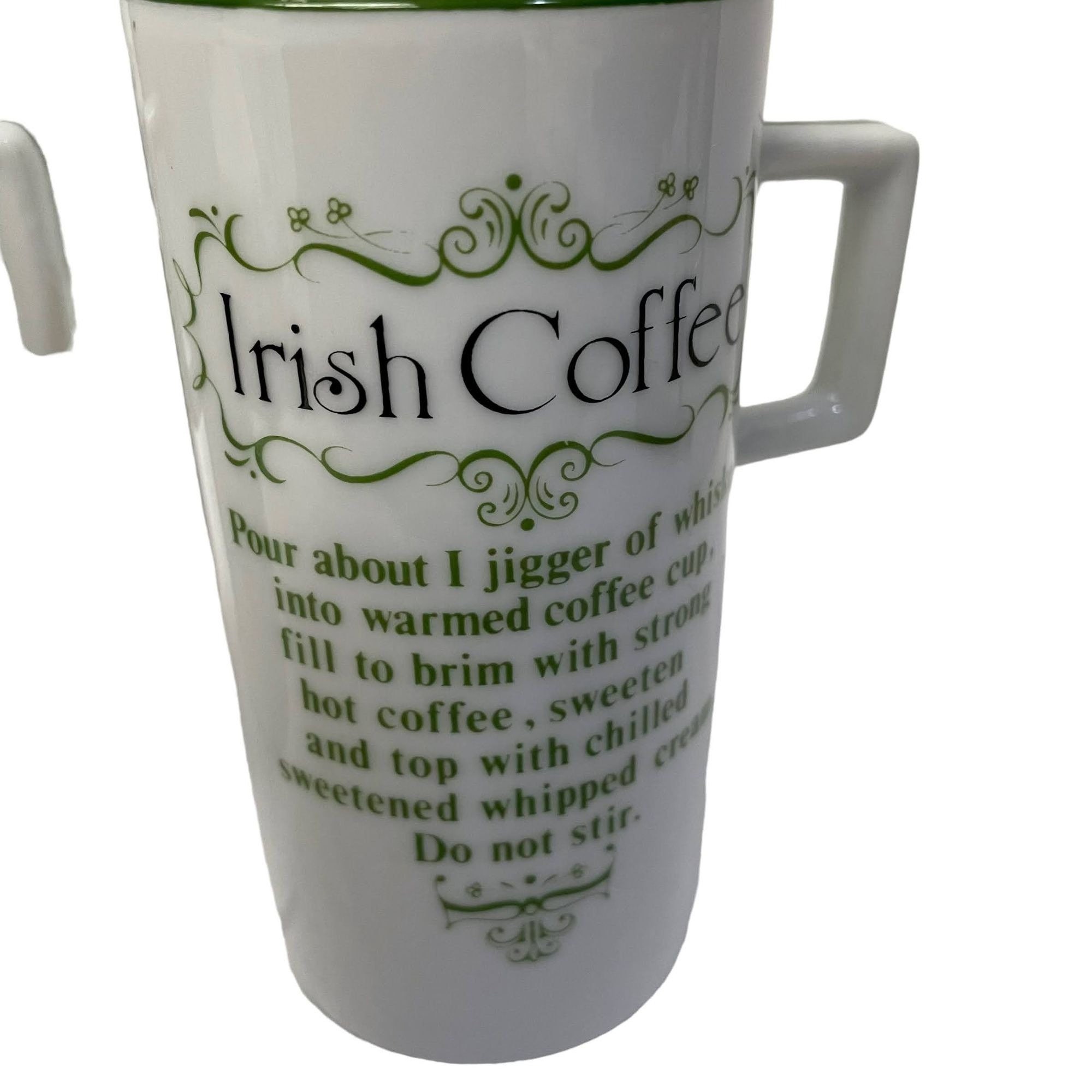 Vintage Irish Coffee Mugs With Drink Recipe Printed on Mugs (Set