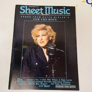Sheet Music Magazine Piano Bette Midler&#39;s For the Boys