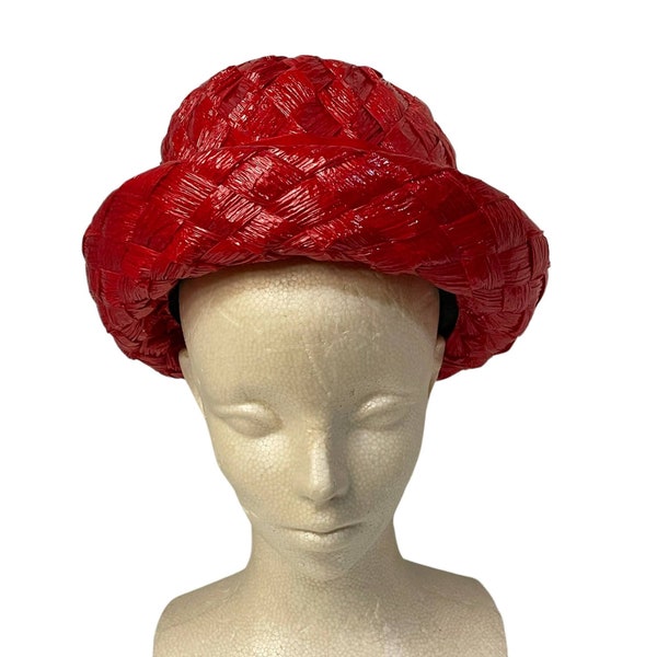 Miss Eileen Stylish Ladies Straw Designer Hat Red