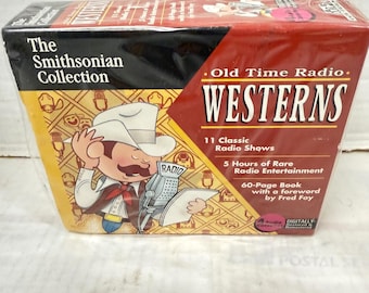 Smithsonian Old Time Radio Westerns Box Set 4 Cassettes 11 Shows Red Yellow