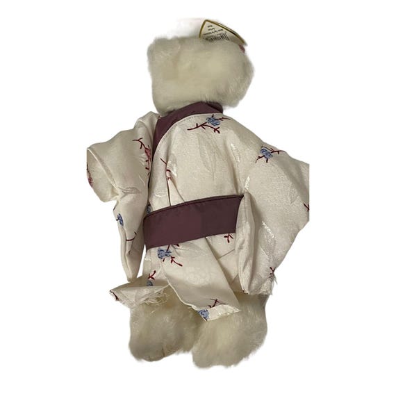 Ty Beanie Babies Teddy Bear in Kimono With Cherry Blossom Print