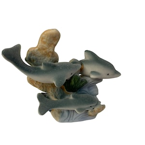 Vintage K’s Collection Table Decor Figurine Dolphin Swimming Figure Ocean Waves