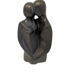 Collectible Decoration Ceramic Statue Couple Black 9 1/2&quot;