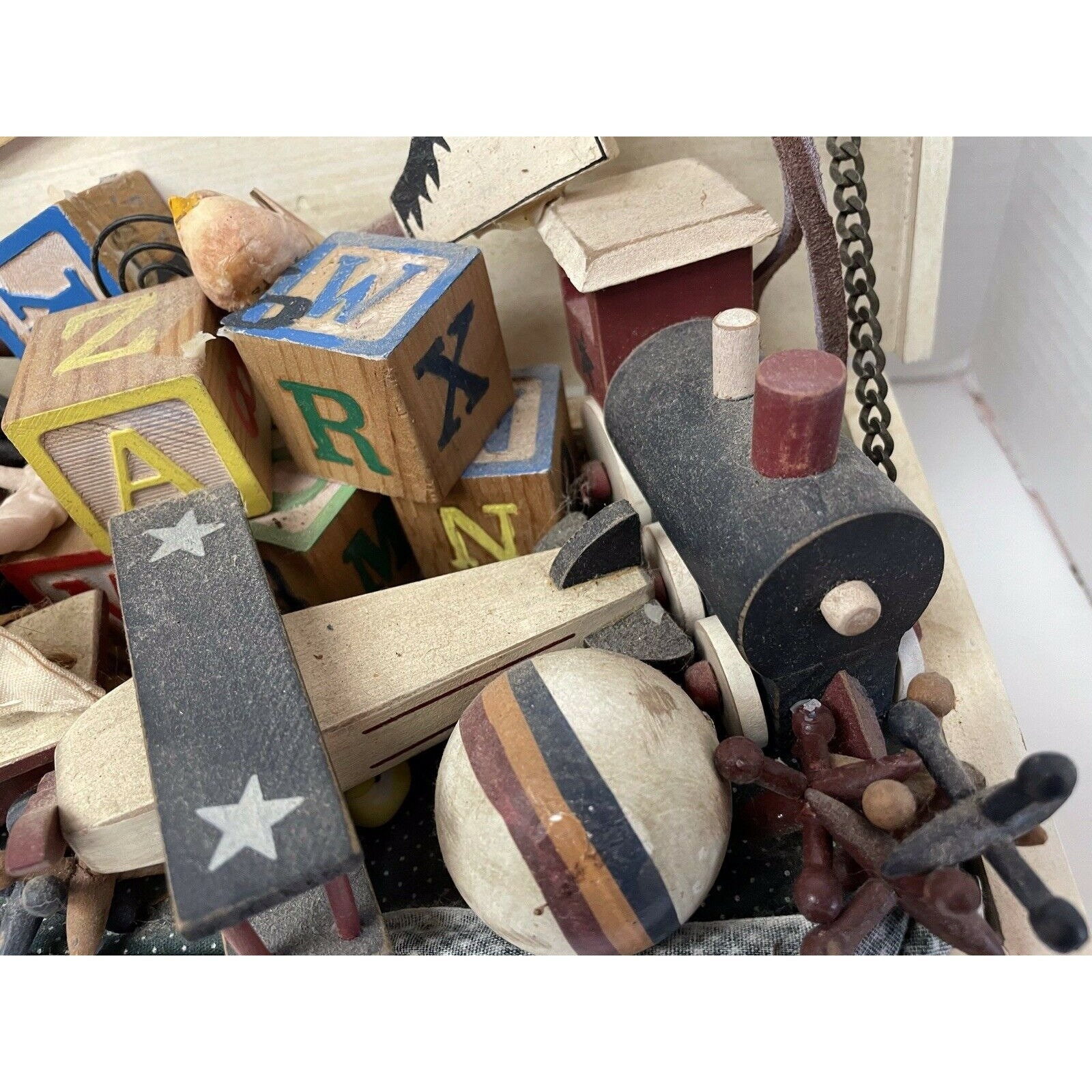 Vintage Wooden Toy box Hand Crafted Old Toys Nautical Bear Etsy