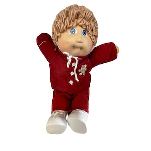 Toy 1985 Vintage Cabbage Patch Boy Kids Doll Dark Blonde Hair Blue Eyes