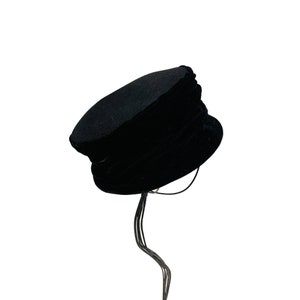 Vintage Retro Style Breton Captain Hat Cap Black