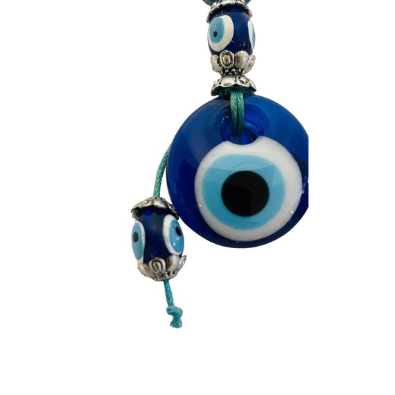 Handmade Unisex Turkish Evil Eye Keychain Blue Si… - image 3