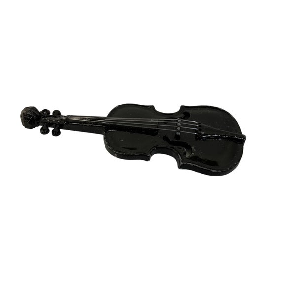 Violin Brooch Black 4 String Maple Spruce Wood 4" - image 8