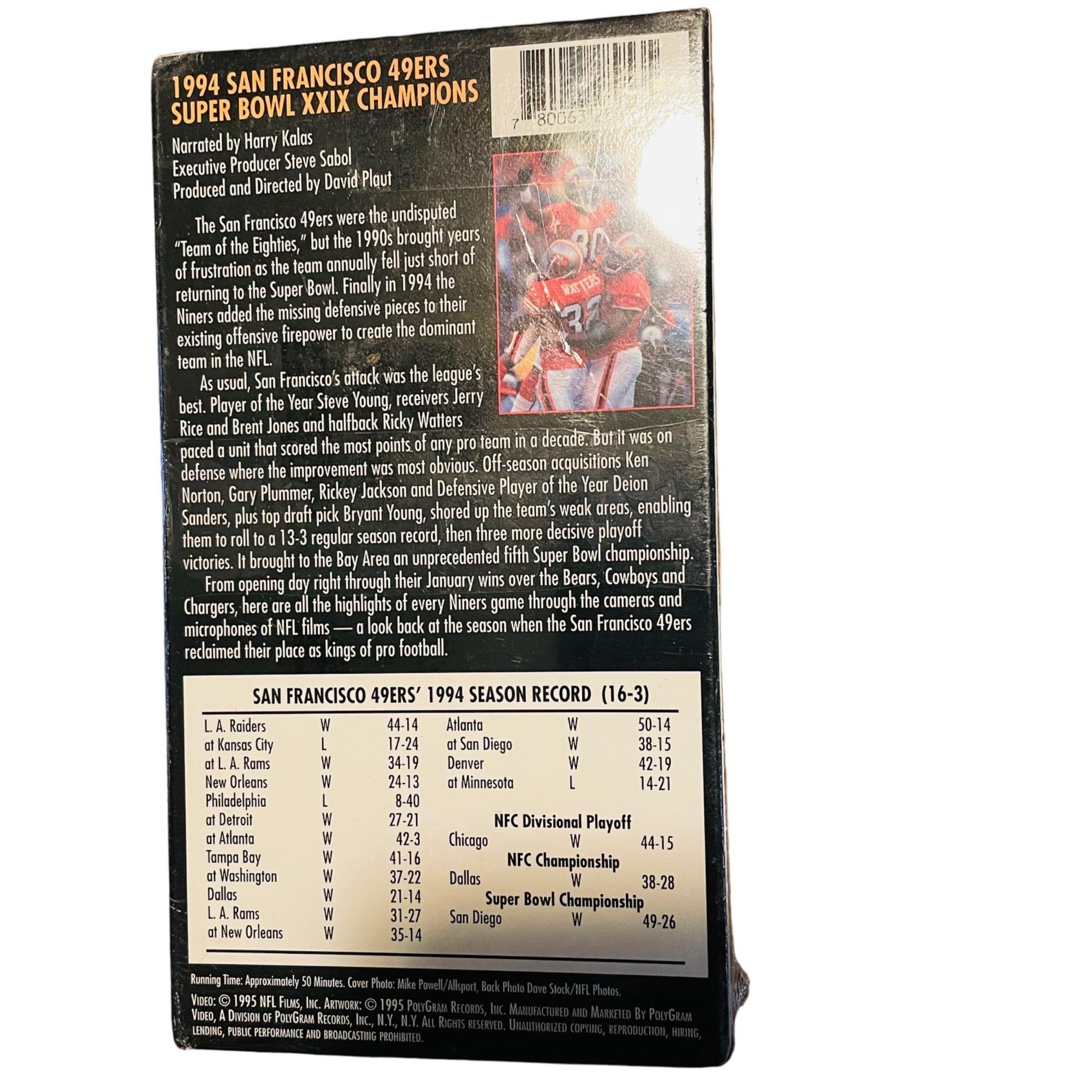 Super Bowl XXIX Champions San Francisco 49ers VHS - Etsy