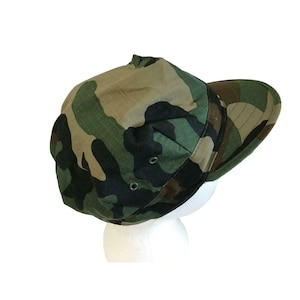 Mens Adjustable Trucker Cap Military Style Green Brown Camouflage Medium
