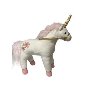 GUND Lilyrose Unicorn Stuffed Animal Plush White Gold horn  13&quot;