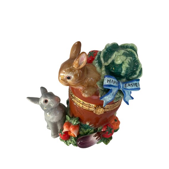 Decorative Ceramic Easter Rabbit Trinket Box 8" x… - image 4
