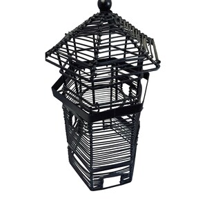 Black Metal Wire Lighthouse Tea/Votive Candle Holder Collectible Decorative 10 image 3