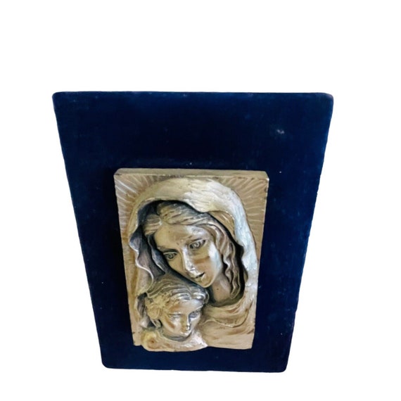 Lourdes Mother Mary With Boy Jesus Figurine Made in Italy Etsy