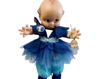 Kewpie Doll by Jesco BLUEBIRD of HAPPINESS 12" Decorative Rare With Stand Collec