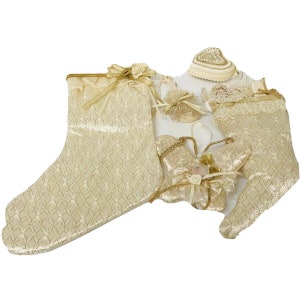 Stocking Christmas Stockings Boot Butterfly Ornaments 5 Magnolia Holiday White