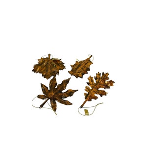 Vergoldetes Resin Blatt Weihnachtsschmuck 4er Set