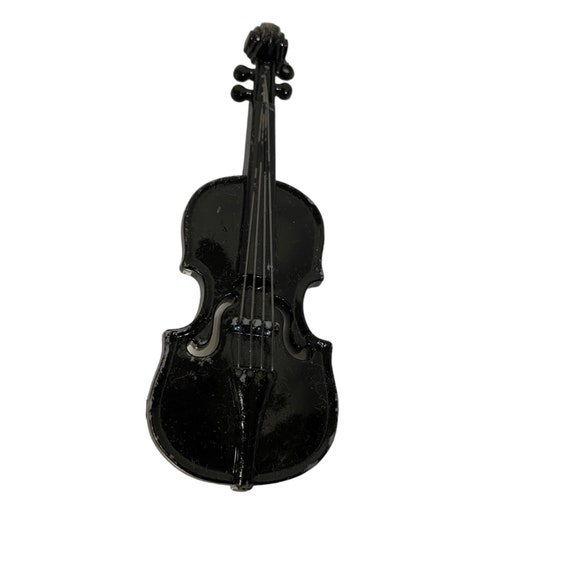 Violin Brooch Black 4 String Maple Spruce Wood 4" - image 10