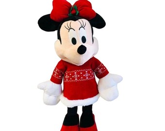 Disney Minnie Mouse Standing Stuffed Doll Plush Red Dress Toy  Red 25" Toy Mice