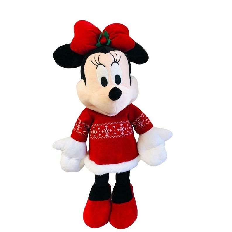 Disney Minnie Mouse Standing Stuffed Doll Plush Red Dress Toy Red 25" Toy Mice image 1