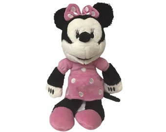 Disney  Best Buddy Minnie Mouse Plush Pink Polka Dot Dress 15"