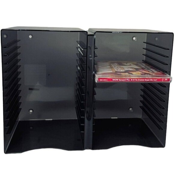 Atlantic 30 CD Storage Jewel Case Holder Rack Open Stock Black Desktop 11" x 5" x 8