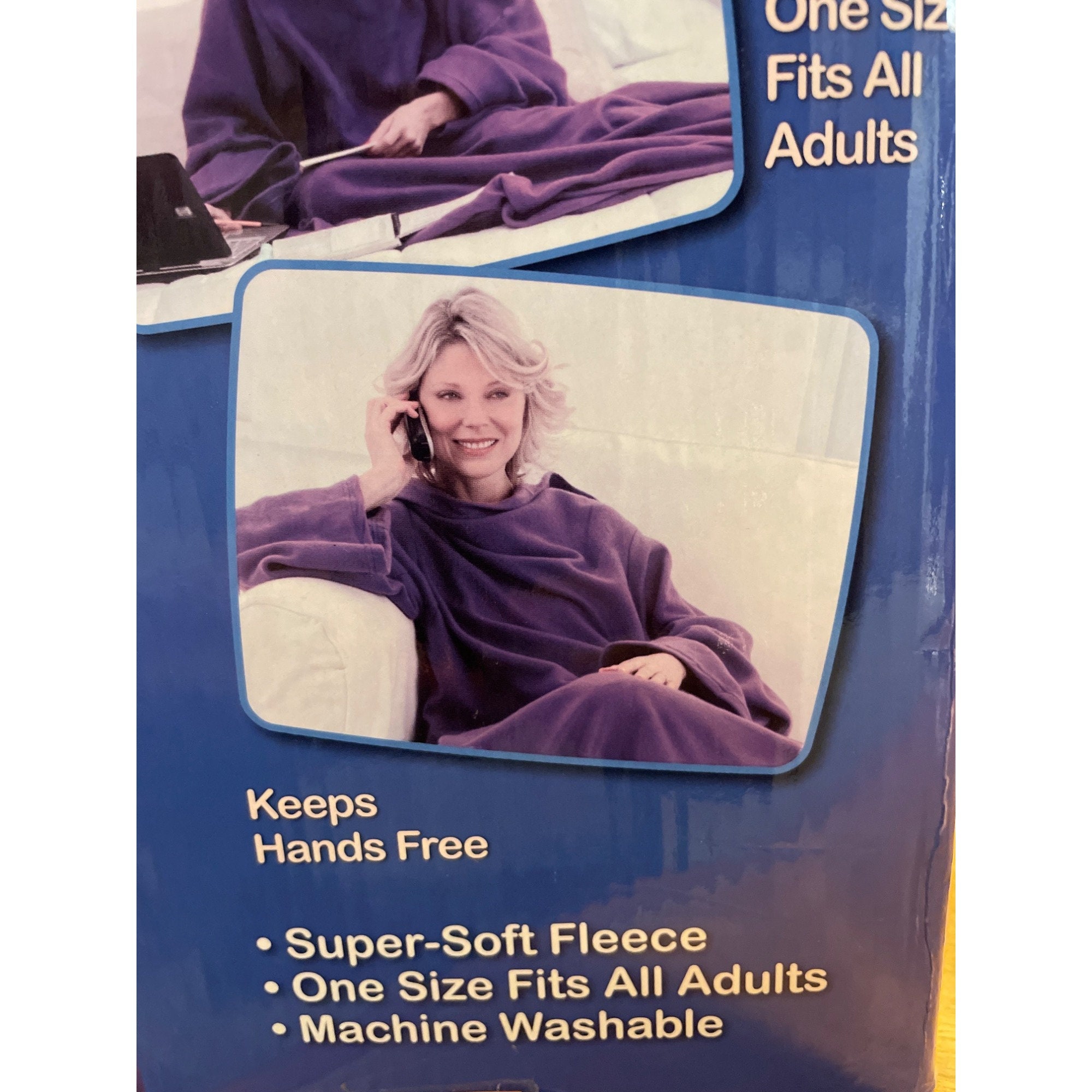 Snugglie Passon Purple Blanket Sleeves POCKETS Fleece Adult 1 size 71 X 54 Etsy Canada