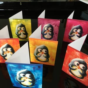 Cute PENGUIN Notecards - Set of 8 Blank Cards