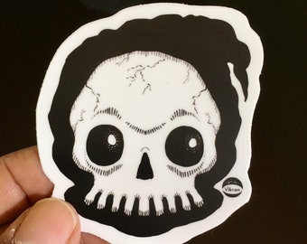 Spooky Skull Vinyl Dark Sticker