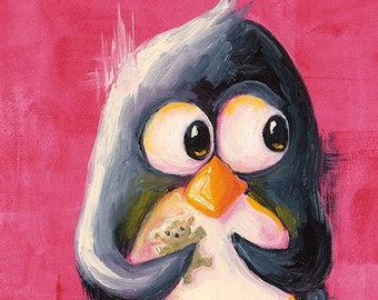 I HEART Teddy - Super-Cute Penguin Print