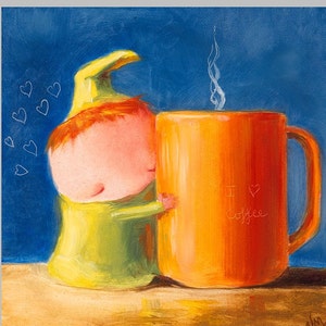 I HEART Coffee - Humorous Print for Coffee Lovers