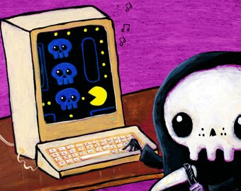 Inky, Blinky & Clyde - PacMan Tribute - Fun Lil' Reaper Art Print