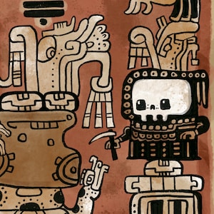 Mayan Dream - Lil&#39; Grim Reaper Fun Art Print