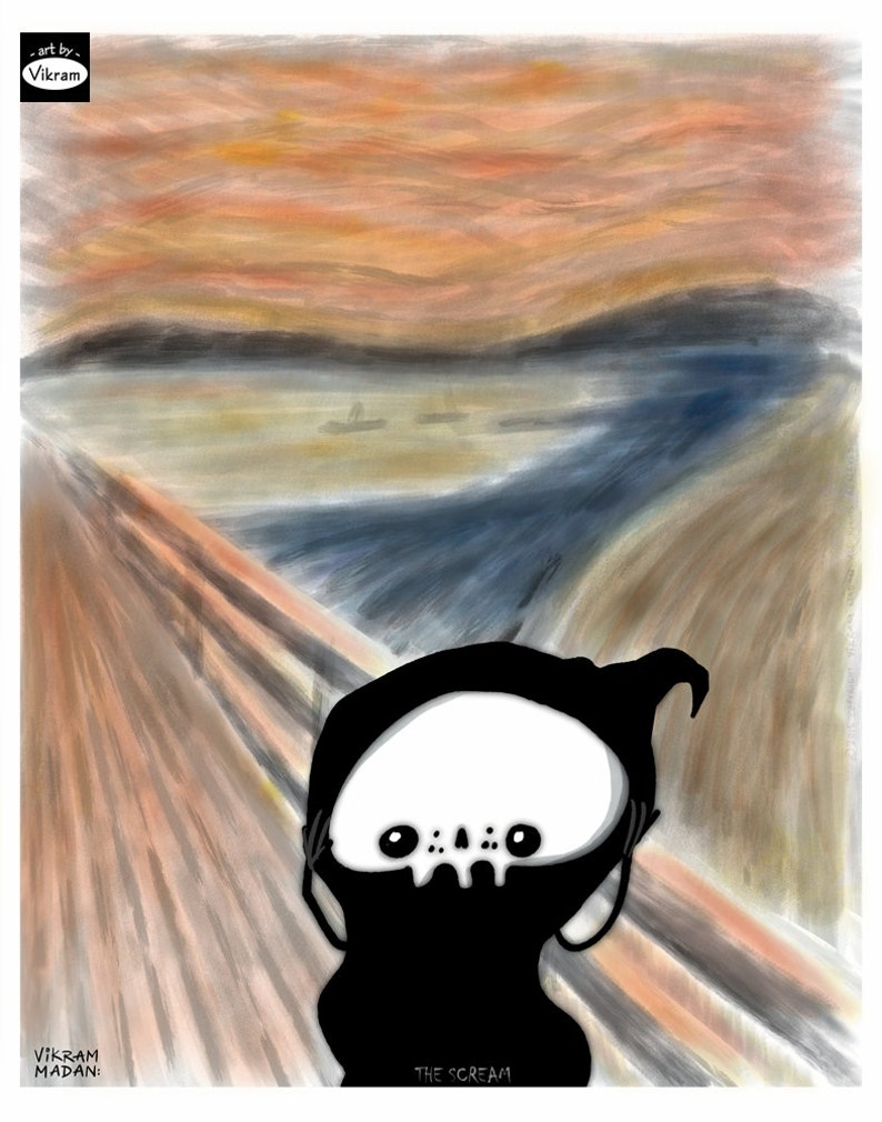 The SCREAM funny Lil' Grim Reaper Print image 1