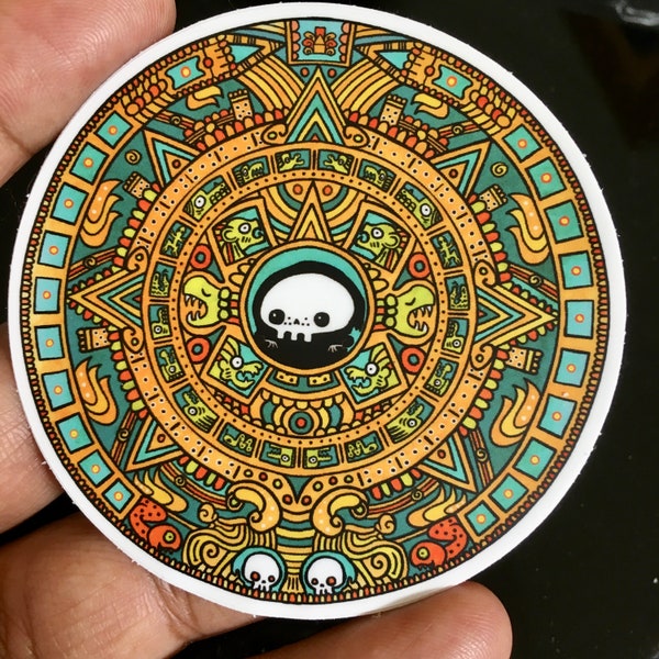 Mayan Calendar Motif - 2012 Fun Lil' Reaper Vinyl Sticker