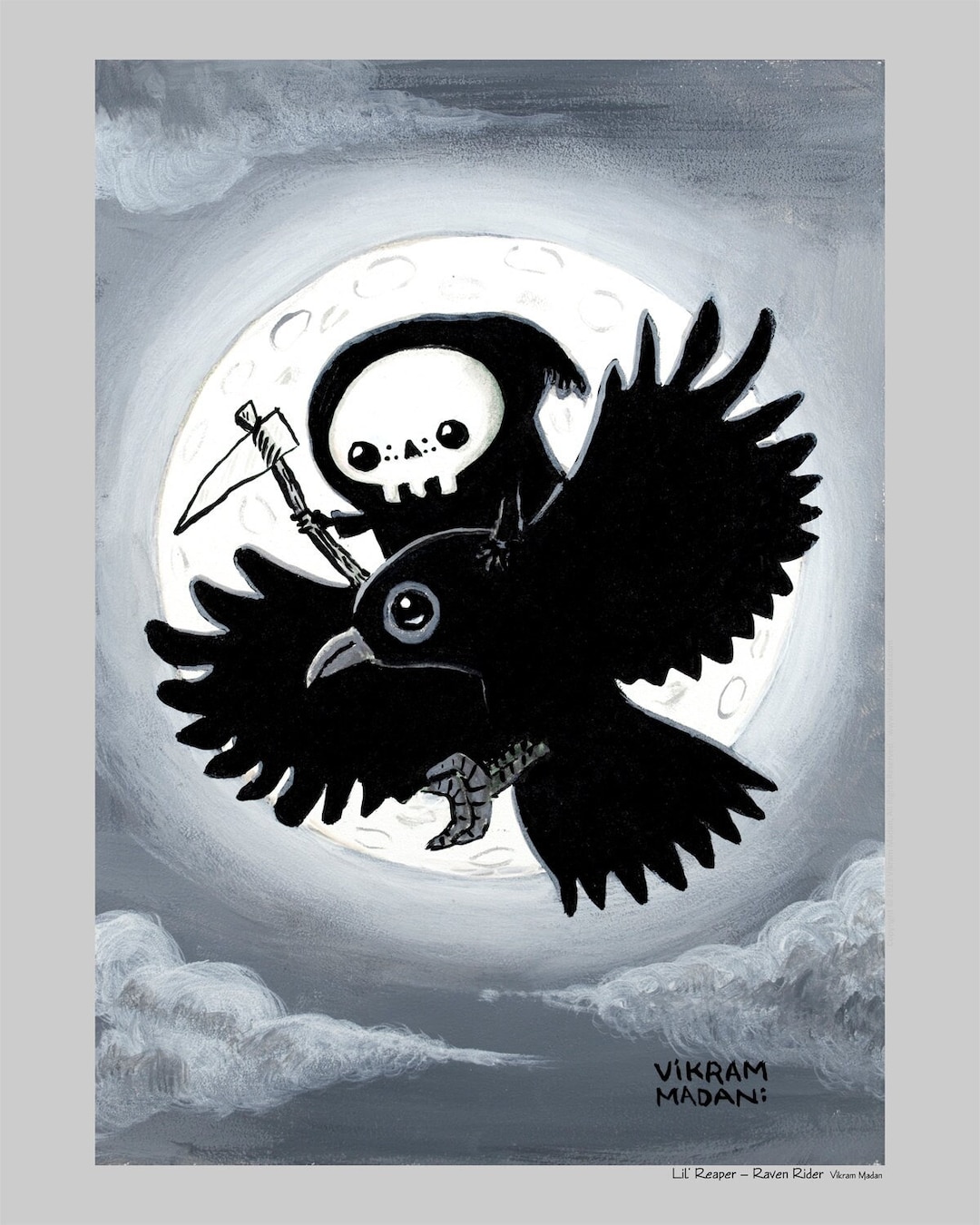 Raven Rider Raven Rider - Fun Lil' Reaper Print - Etsy