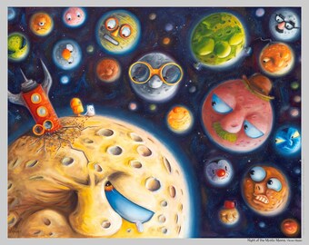 Night of the Mystic Moons - Fun Space Print