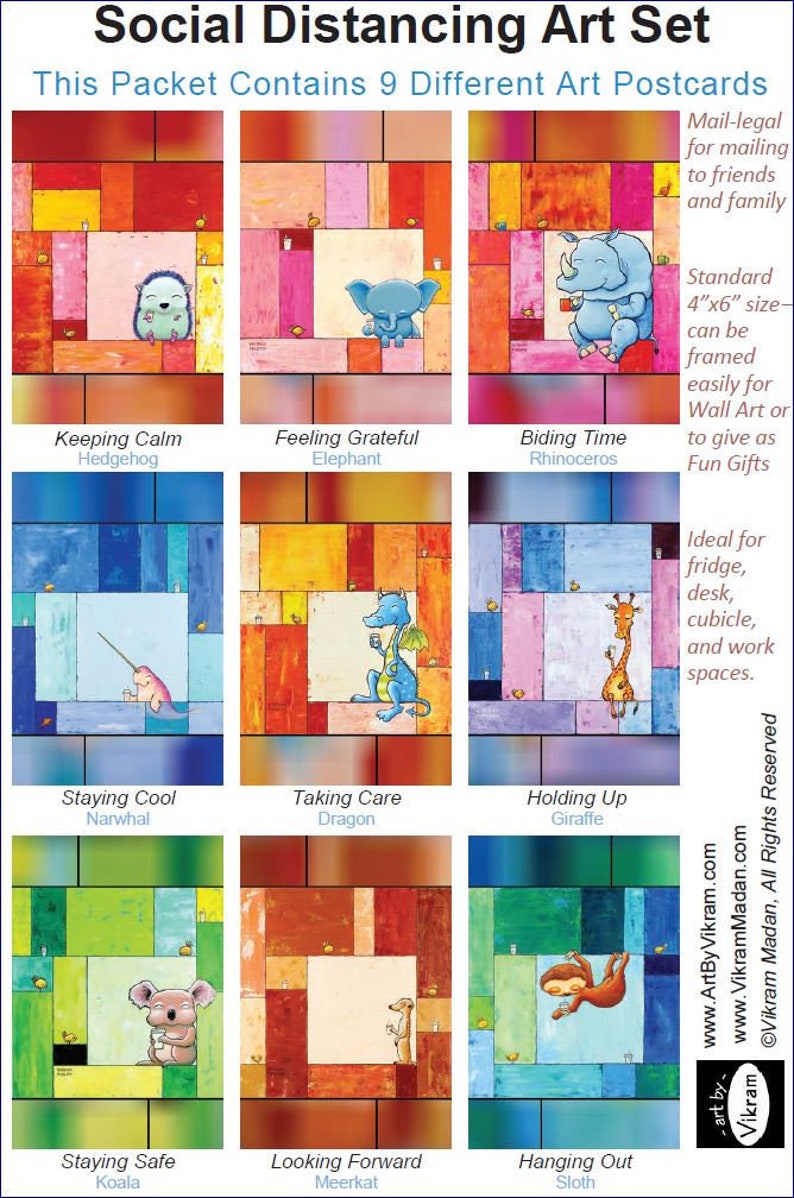Meditative Moments Art Card Collection Fun Colorful Postcard Cards for Mailing, Display, and Gifts image 1